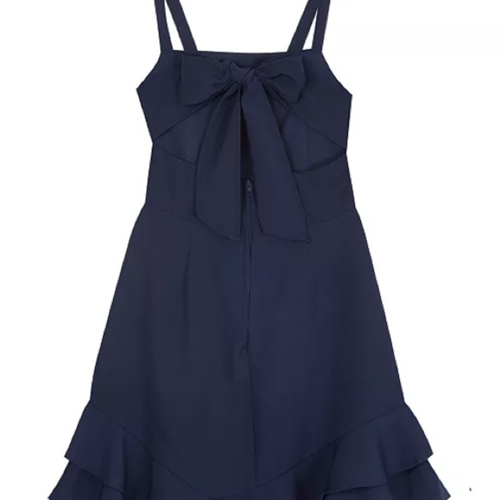 Navy Blue Kids Dress with bow